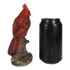 Wild Northern Red Cardinal Bird Perching on Tree Stump Spring