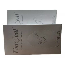 UniSeal 2 Cajas De Guantes Nitrilo Uniseal  Chico Color Blanco