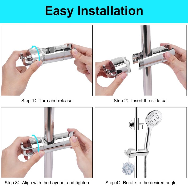 OSDUE Hand Shower Holder for 16-27MM Slide Bar, Adjustable Replacement