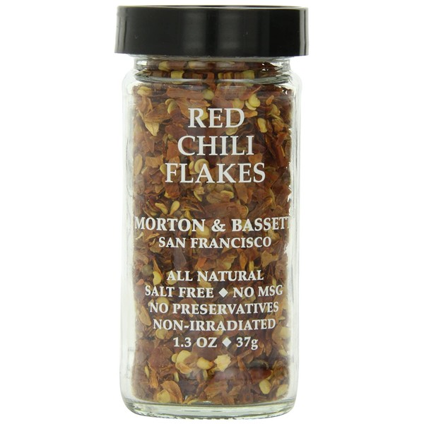 Morton & Bassett Red Chili Flakes, 1.3-Ounce Jars (Pack of 3)