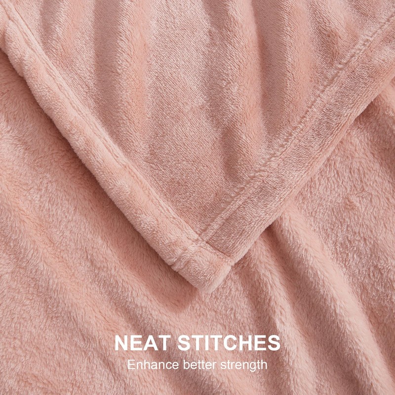 EHEYCIGA Fleece Blanket Dusty Pink Throws for Sofas Fluffy Warm