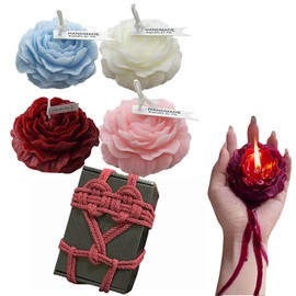 107.6°F 4 Pcs Low Temperature Candles Blue Red White Pink Rose Flower Shaped Scented Candles Adult Low Heat Body Safe Candles Wax Play for Couples Date Night