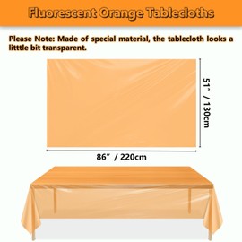 APUXXJUPA Glow Party Orange Tablecloth, 4 Pcs Waterproof Neon Party Decorations Table Covers for Neon Graduation Party Wedding Birthday Party Decorations, 130 x 220 cm