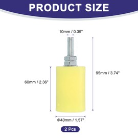 sourcing map 2Pcs Slide Gate Guide Roller, 2.3" Nylon Rollers Gate Support Assembly, Universal Door Pulley Wheels for Sliding Rolling Gate, Electric Door, Yellow