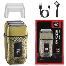 USB Rechargeable Waterproof Foil Shaver, Triple Blades for Bald Head & Face Grooming, Cordless Use, Ideal for Men & Travel Comfort Smooth
