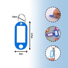 ZoeTekway Pack of 10 Key Fobs Writeable Coloured Name Tags with Key Fob for Labelling for Suitcase Pendant