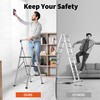 3 Step Ladder with Handrail,DIAMONDFORGE 800 lbs Capacity Aluminum Ladder,