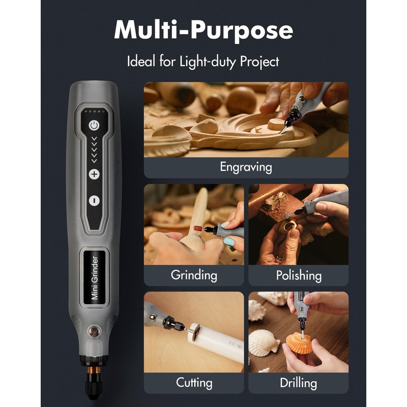 Cordless Mini Rotary Tool Set - 64Pcs Accessories 5 Speed