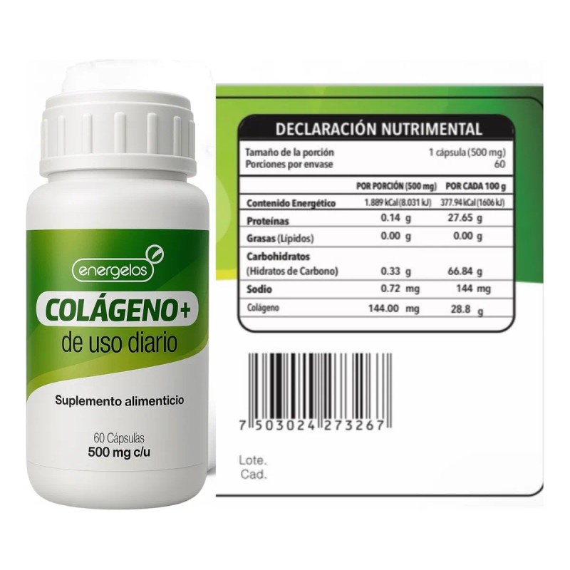 Cpsulas De Clageno Hidrolizado 3 Pack Total 180 Energeios Sin