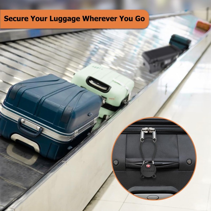 Forge TSA Approved Luggage Locks Ultra-Secure Dimple TSA006 Key Travel
