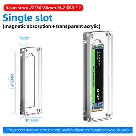 AODUKE M.2 SSD Enclosure for M.2 2230/2242/2260/2280MM SSD, M.2 Hard Drive Protection Box, Storage Box, Drive, Transparent Magnetic Closure, NGFF/NVME/PCIE SSD Display Case Manager-01M2