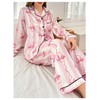 WDIRARA Women's 2 Piece Bowknot Print Satin Pajama Set Long