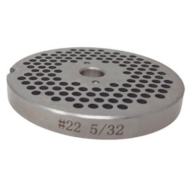 #22 5/32'' Reversible Meat Grinder Plate - Cozzini Cutlery Imports, Silver