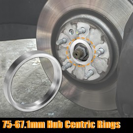 X AUTOHAUX 4pcs OD 75mm to ID 67.1mm Aluminum Alloy Car Hub Centric Rings