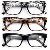 3 Pairs Women Clear Lens Reading Glasses - Fashion Vintage
