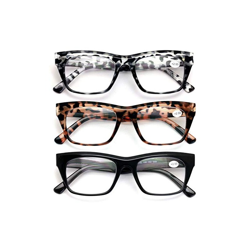 3 Pairs Women Clear Lens Reading Glasses - Fashion Vintage