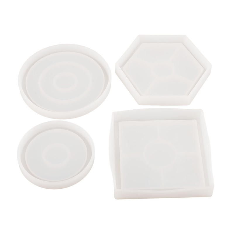 8 Pcs Silicone Coaster Molds Silicone Epoxy Resin Coaster Casting