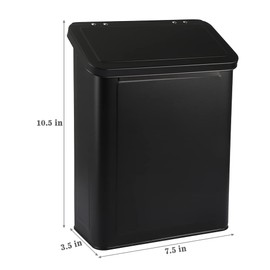 Picowe Picowe Magnetic Laundry Storage, Large Metal Lint Holder Bin with Lid for Laundry Room, Space-Saving Trash Container Hanging on Dryer, Washer or Wall Mount Trash Bin (Black)