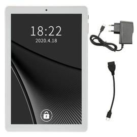 For Android 11 10 Inch Tablet 8 Core 3GB RAM 64GB ROM HD IPS Screen 3G Network and 5G WiFi Tablet 100‑240V Silver Silver EU Plug