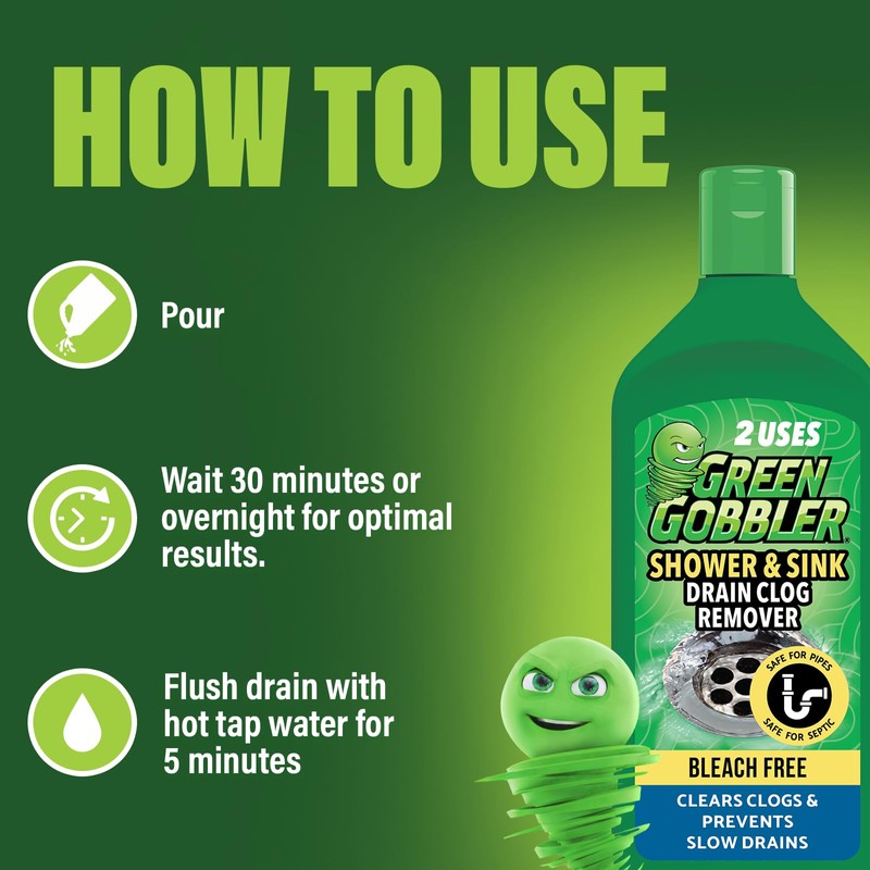 Green Gobbler Ultra Concentrated Drain Clog Remover & Cleaner |