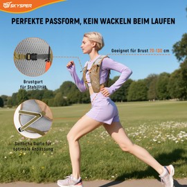 SKYSPER Running Vest, 12L Hydration Backpack with 2 Soft Bottles, 500 ml Running Backpack, Trail Running Hydration Vest for Running, Hiking, Marathon, Women and Men