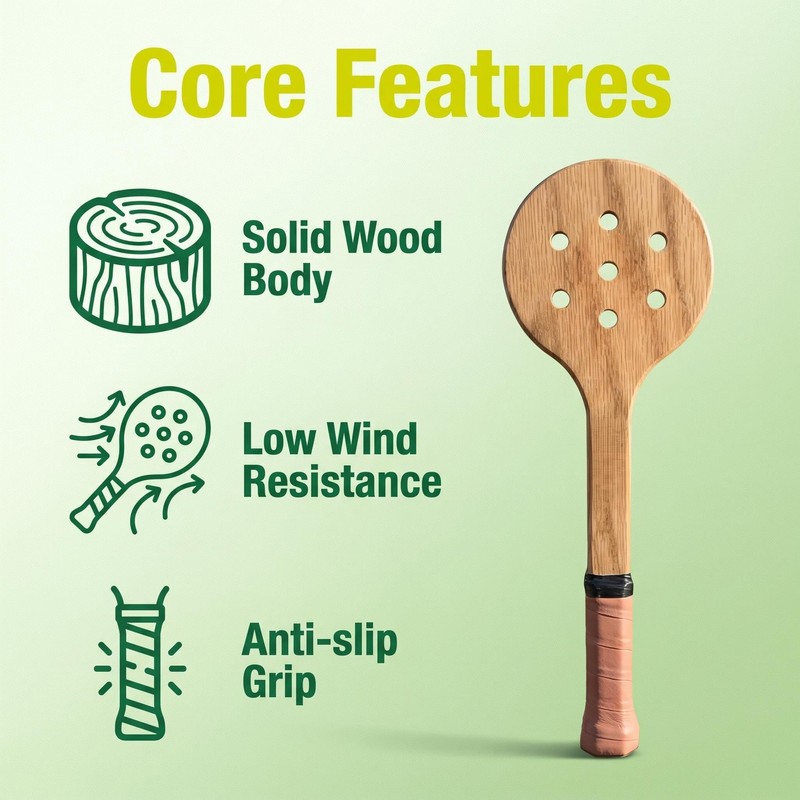 Wooden Tennis Racquet Wooden Tennis Training Racket for Beginners