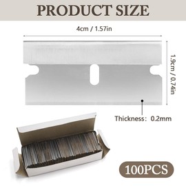 GYSRXS Razor Blades Pack of 100 Ceramic Hob Scraper Replacement Blades Stainless Steel Hob Scraper Blades for Glass Ceramic Car Label Remover, 4 x 1.9 cm