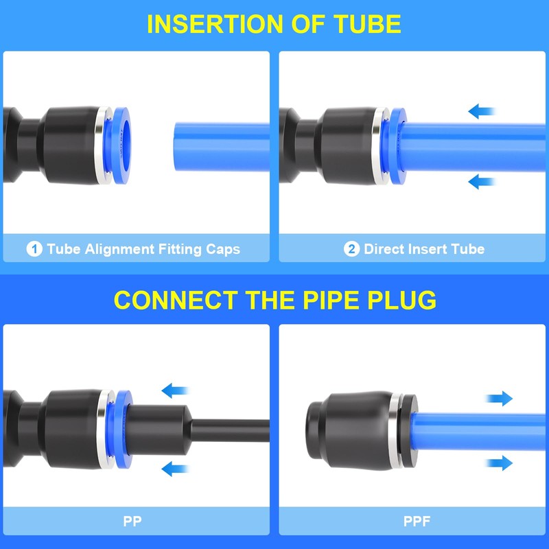 TAILONZ PNEUMATIC 3/8 Inch od Push to Connect Fittings Pneumatic