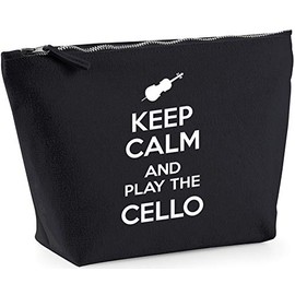 Hippowarehouse Keep Calm and Play the Cello printed make up cosmetic wash bag 18x19x9cm