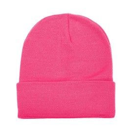 Gelante Unisex Beanie Cap Knitted Warm Solid Color Multi-Packs.2040-12Hot Pink