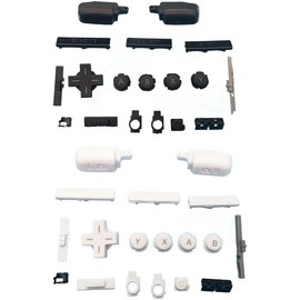 ABXY Button L R Trigger Home Button for 3DS XL LL Console Replacement (White)