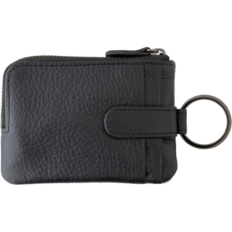 Slip-On AZ Key Pouch, Solid Black, A-IAZ-4506, Genuine Leather, Key