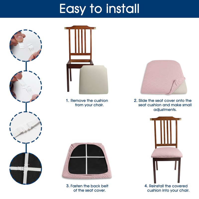 Yikko Chair Seat Covers, High Density Plaid Jacquard Ekedalen Seat