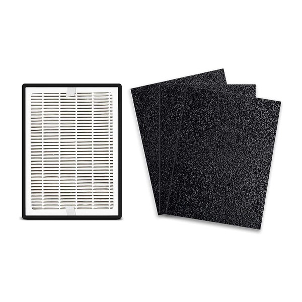 Levoit LV-H126 Air Purifier Replacement Filter, Include 1 x True HEPA and Activated Carbon Set, 3 x Pre-Filters, LV-H126-RF, Black, Small