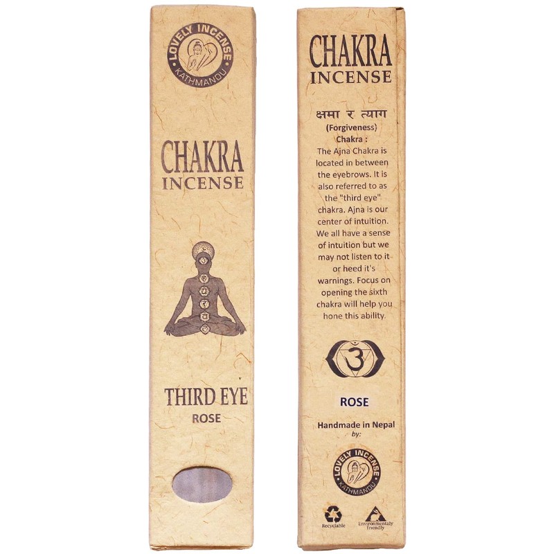 Chakra Incense Sticks, Set of 7 x 15 Pieces, Handmade