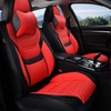 TIEHESYT Car Seat Covers Full Set, Breathable Leather Automotive Front