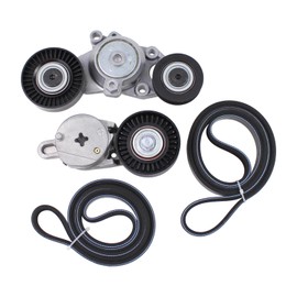 DriveFix Accessory Drive Serpentine Belt and Belt Tensioner Pulley Assembly Kit for Toyota Camry 2.5L 2010-2011