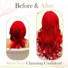 Easyouth Extensiones De Cabello 100% Real 25gr 20in Rojo