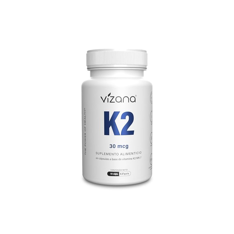 VIZANA NUTRITION | Vitamina K2-mK7 en Cápsulas HPMC Vegetarianas (90