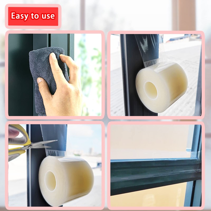 Birllaid Transparent Window Weather Sealing Tape, 3 Inch x 33
