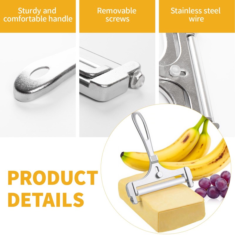 Stainless Steel Wire Cheese Slicer with 4 Extra Wires Cheese