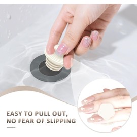 Tapones de desagüe para bañera – 2 Tapones universales de Silicona para Ducha y Fregadero, baño y desagüe de Ducha, fácil instalación (Beige)