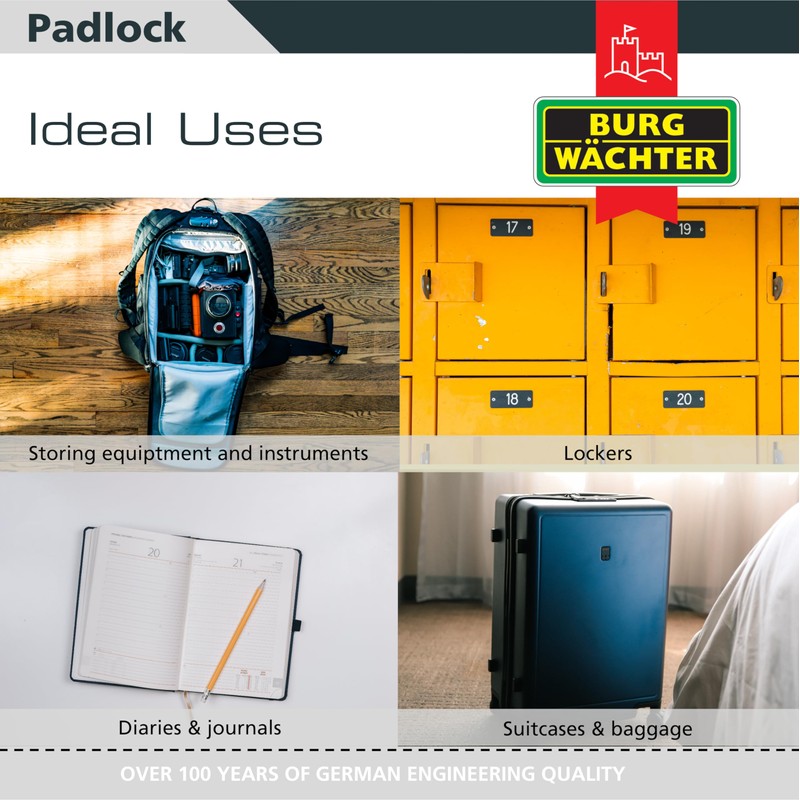 Burg Wachter Magno 15mm Travel Brass Padlock