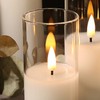 Eywamage 5 Pack Clear Glass Flameless Candles with Remote, Flickering