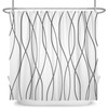ChloropLastid Boho Black and White Line Shower Curtain 72x72 Inch