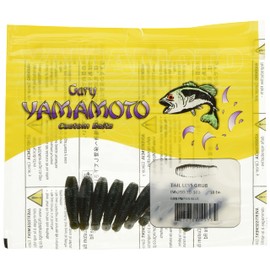 Smith LTD Worm Gary Yamamoto Imo Grub 1.2 inches (30 mm), Approx. 0.05 oz (1.3 g) (Pack of 10) #363 Green Pumpkin/Black & Small Blue Flakes