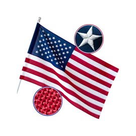 American Flag Pole Sleeve 3x5 ft Deluxe Super Tough Series, Heavy Duty Spun Polyester Flags for Outside, All Weather US Flag High Wind, TearProof Water Resistant for Outdoor Outside