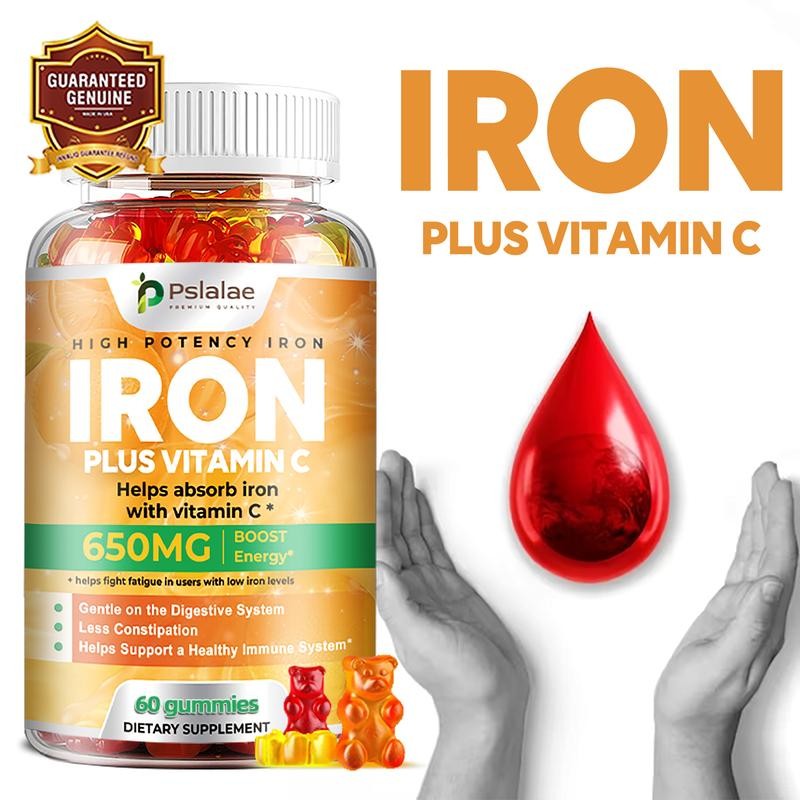 Pslalae - High Potency Iron Gummies - 650MG - Contains
