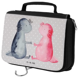 Mr. & Mrs. Panda Kosmetiktasche Axolotl Liebe - Geschenk, Valentinstag, badtasche, Make-Up Tasche, Schminktasche, Kulturtasche, glücklich, duschbeutel, Kulturbeutel
