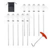 10Pcs Luminous Screw Tent Peg, 20.5cm Heavy Duty Threaded Tent